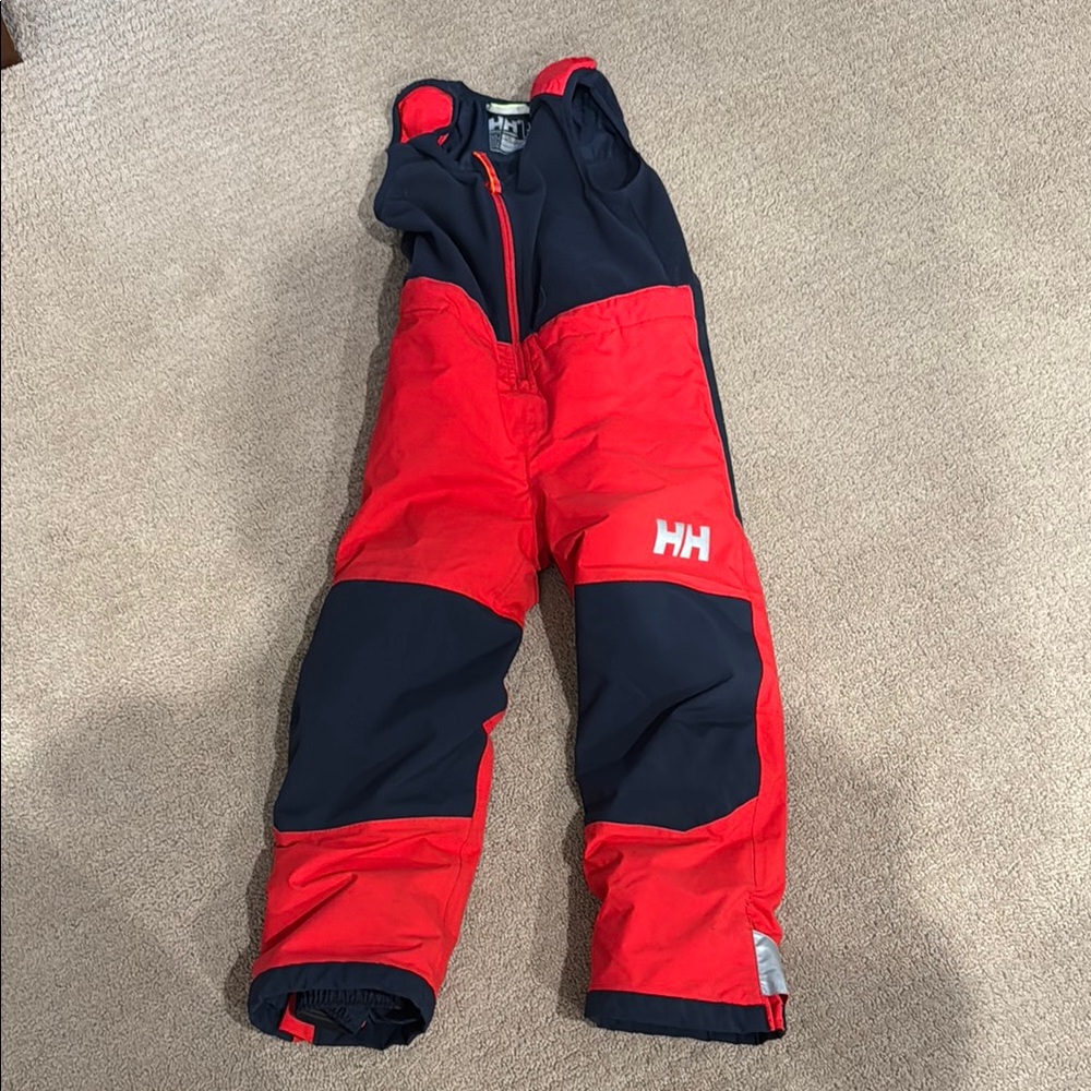 Helly Hansen kids Red and Black Ski Bibs